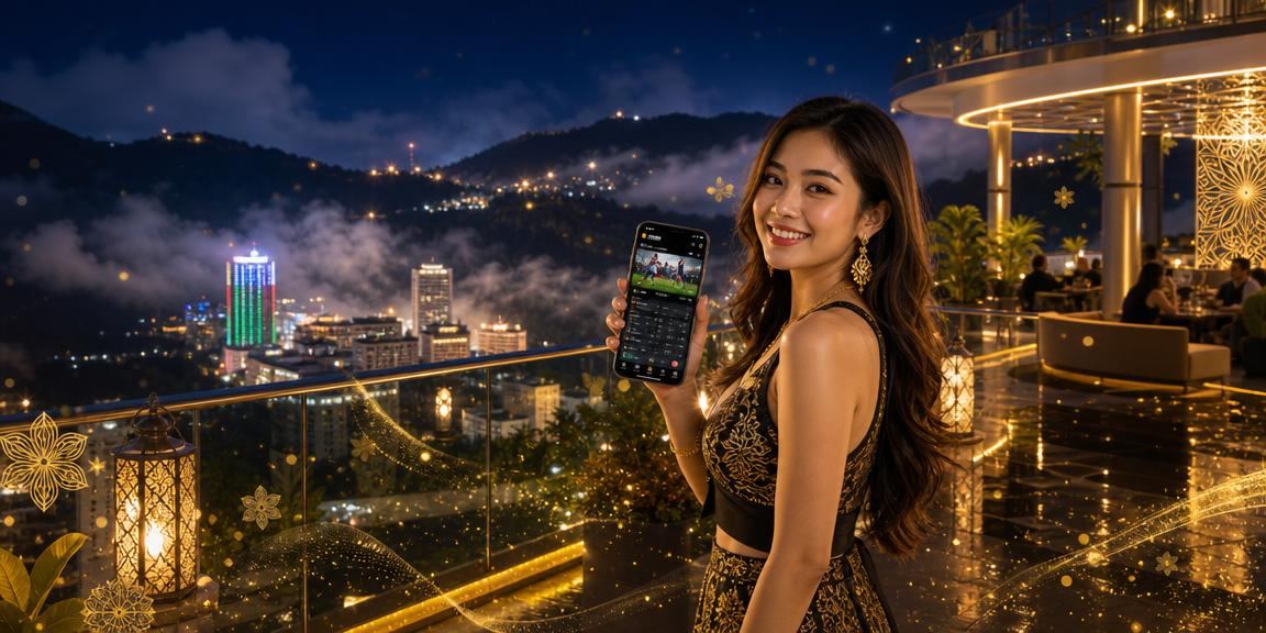 Suasana Genting Highlands dengan pengguna mengakses kasino dalam talian winbest