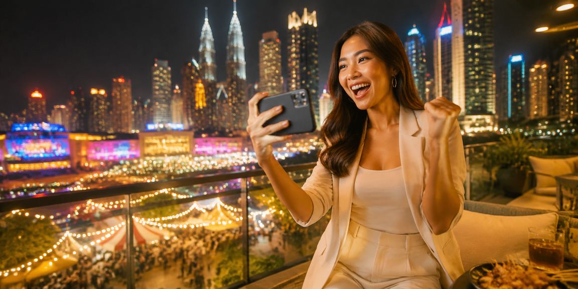 Pemain Malaysia di Kuala Lumpur mengakses baccarat kasino langsung winbest melalui telefon bimbit