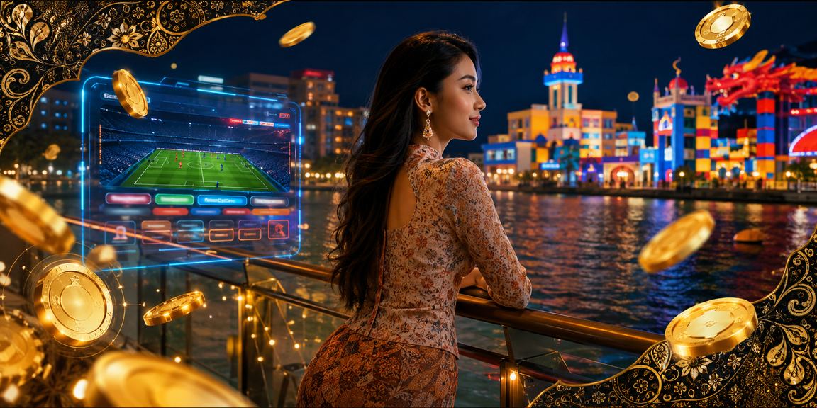 Suasana pertaruhan kasino gaya Malaysia dengan motif batik — baccarat winbest